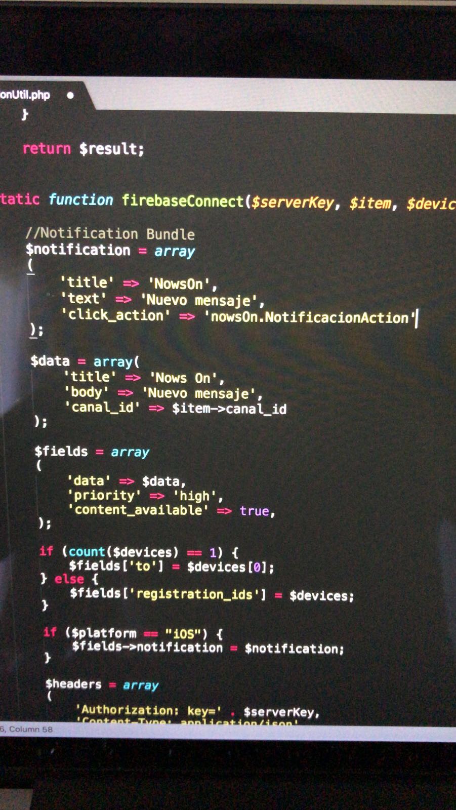 Can send notifications through Firebase console but not custom backend ...