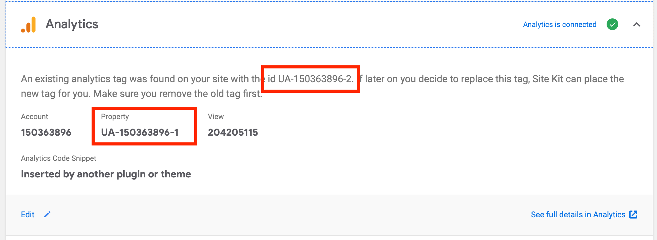 Analytics displays wrong property when tag from other plugin is ...