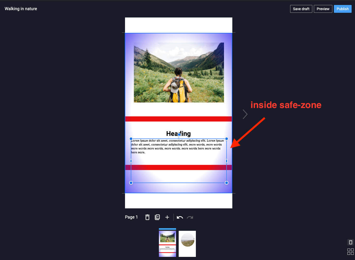 Elements: layers inside safe-zone