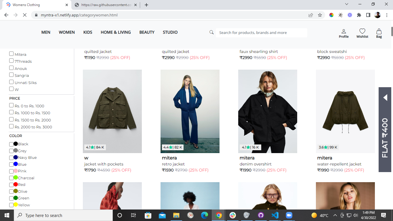 GitHub - jatindevnani/Myntra-clone: Myntra clone, made during Unit 3 at ...