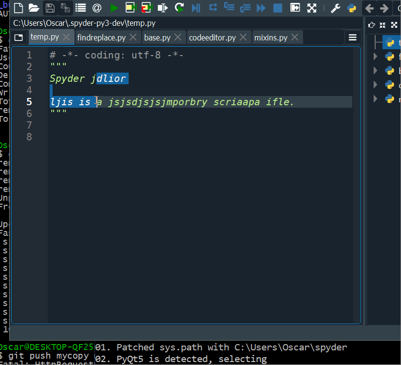 Replace selection in wrong tab on startup · Issue #9688 · spyder-ide ...