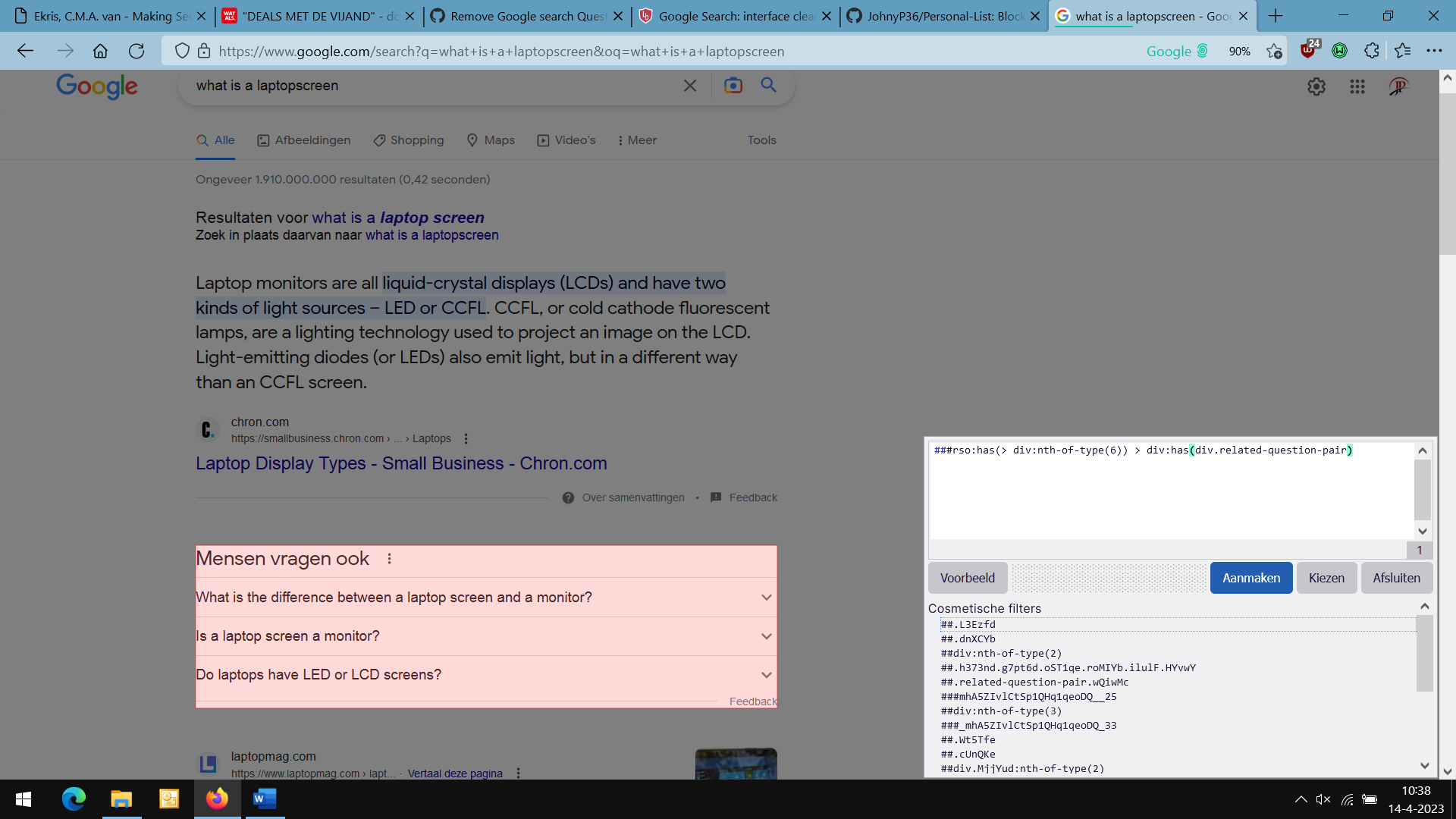 Remove Google search Questions & Answers in right hand pane · Issue ...