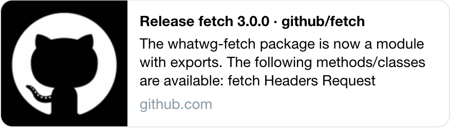 Social preview of a link to a release after this change with a custom title and description