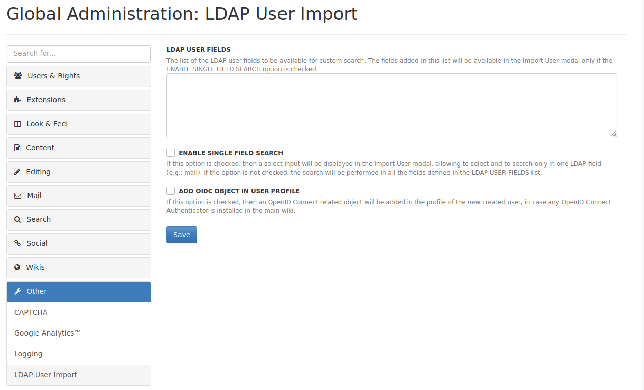 Add hints to the LDAP Users Import configuration from Administration ...