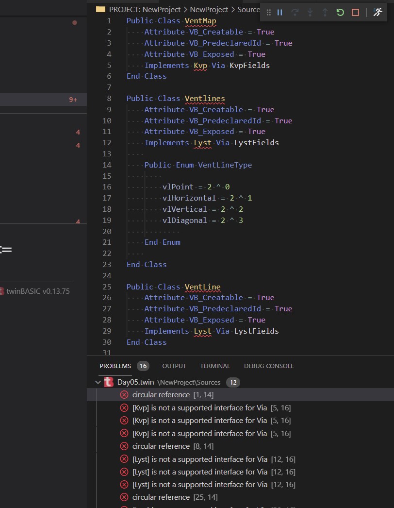 Implements via giving 'circular reference' and '[ ] is not a supported ...