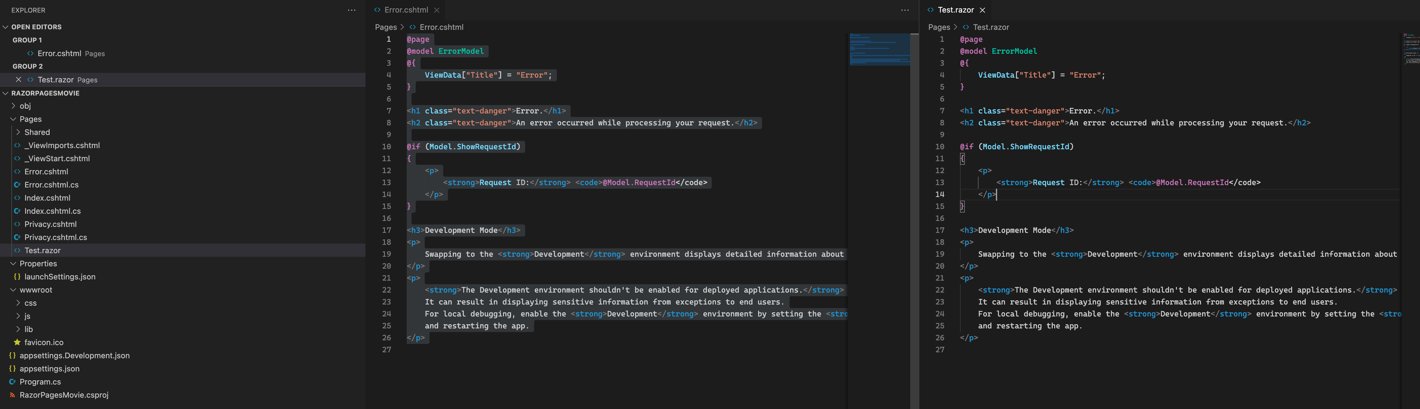 `.razor` file should have default `Language Mode` of `razor` · Issue