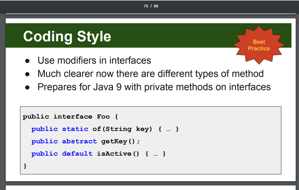 java interface static