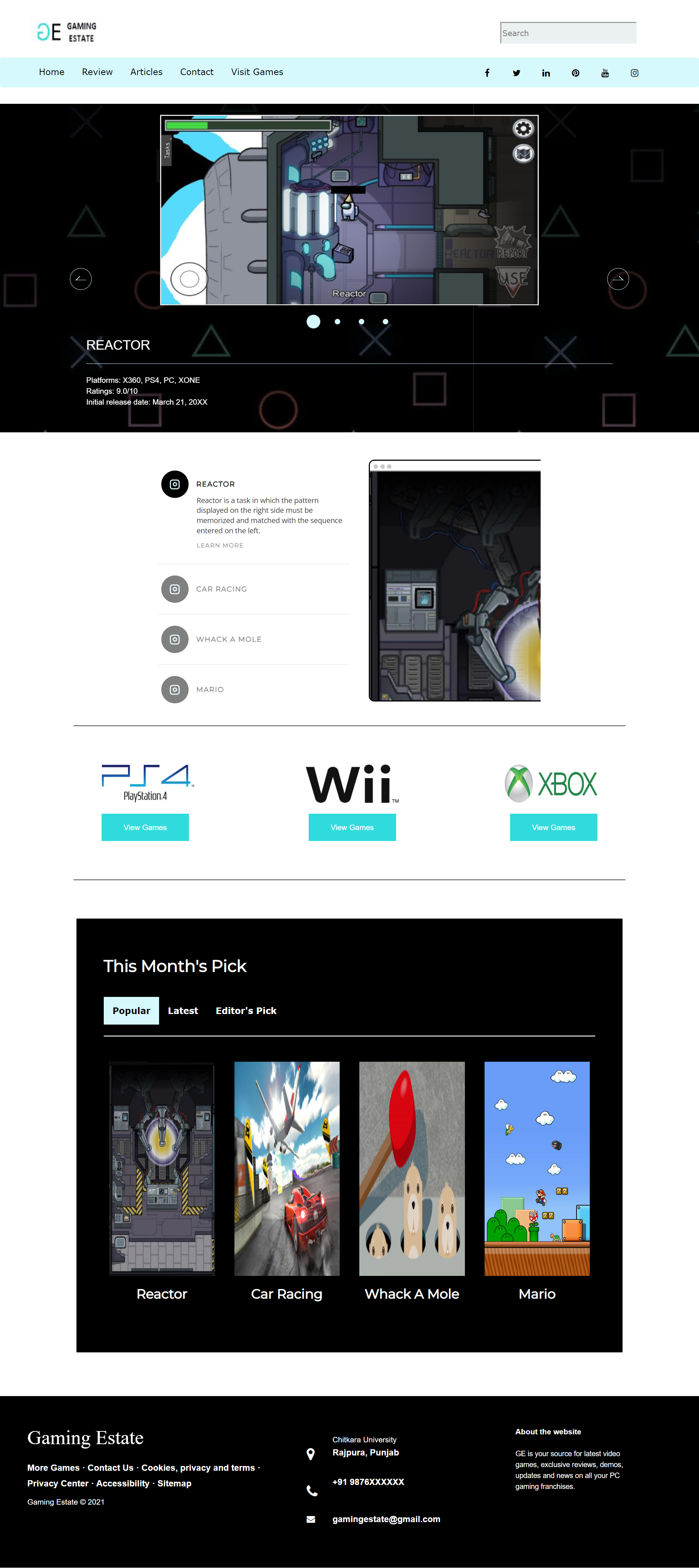 GitHub - jahnavish/gaming-website: This project is a front-end ...