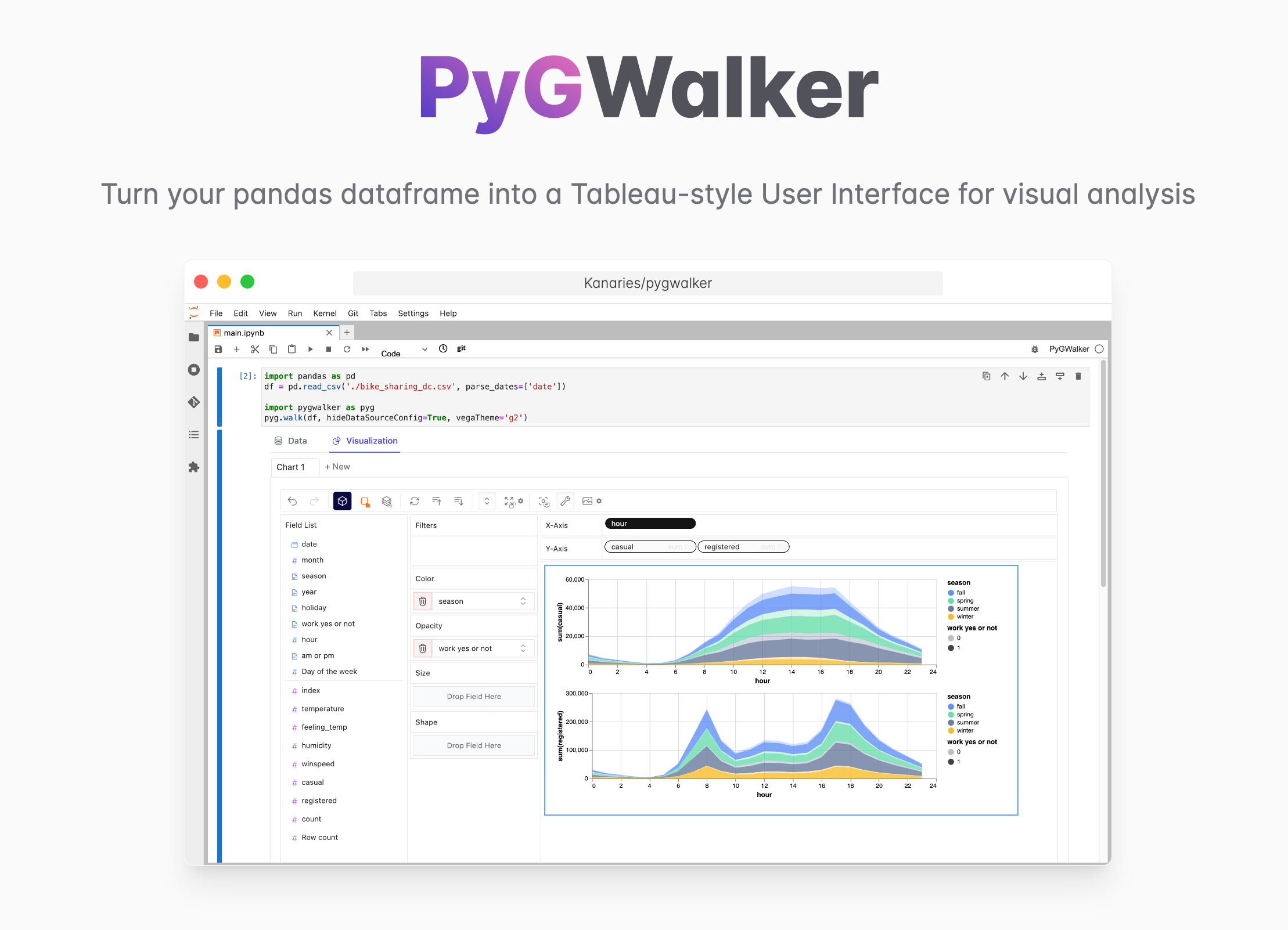 PyGWalker para visualización de datos