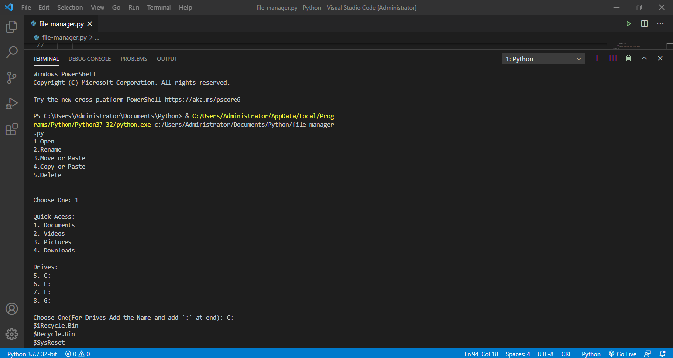 GitHub MeAtharva/FileManager A Python Source Code for a FileManager