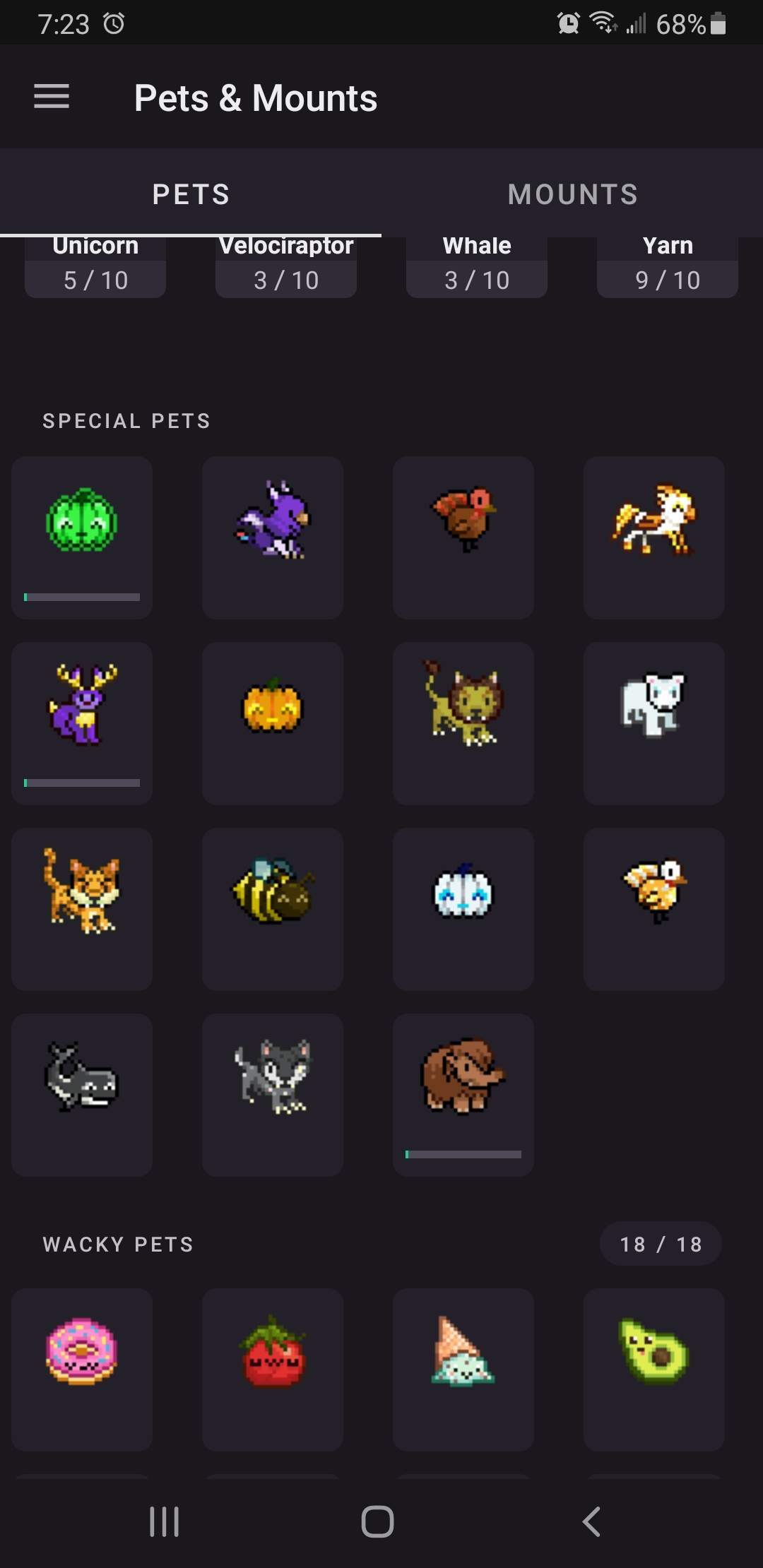 Pets which aren't feedable have feeding bars · Issue 1560 · HabitRPG