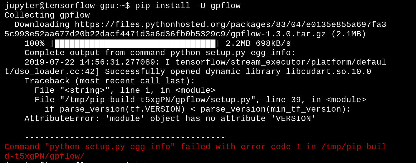 Installation error from pip · Issue #1006 · GPflow/GPflow · GitHub