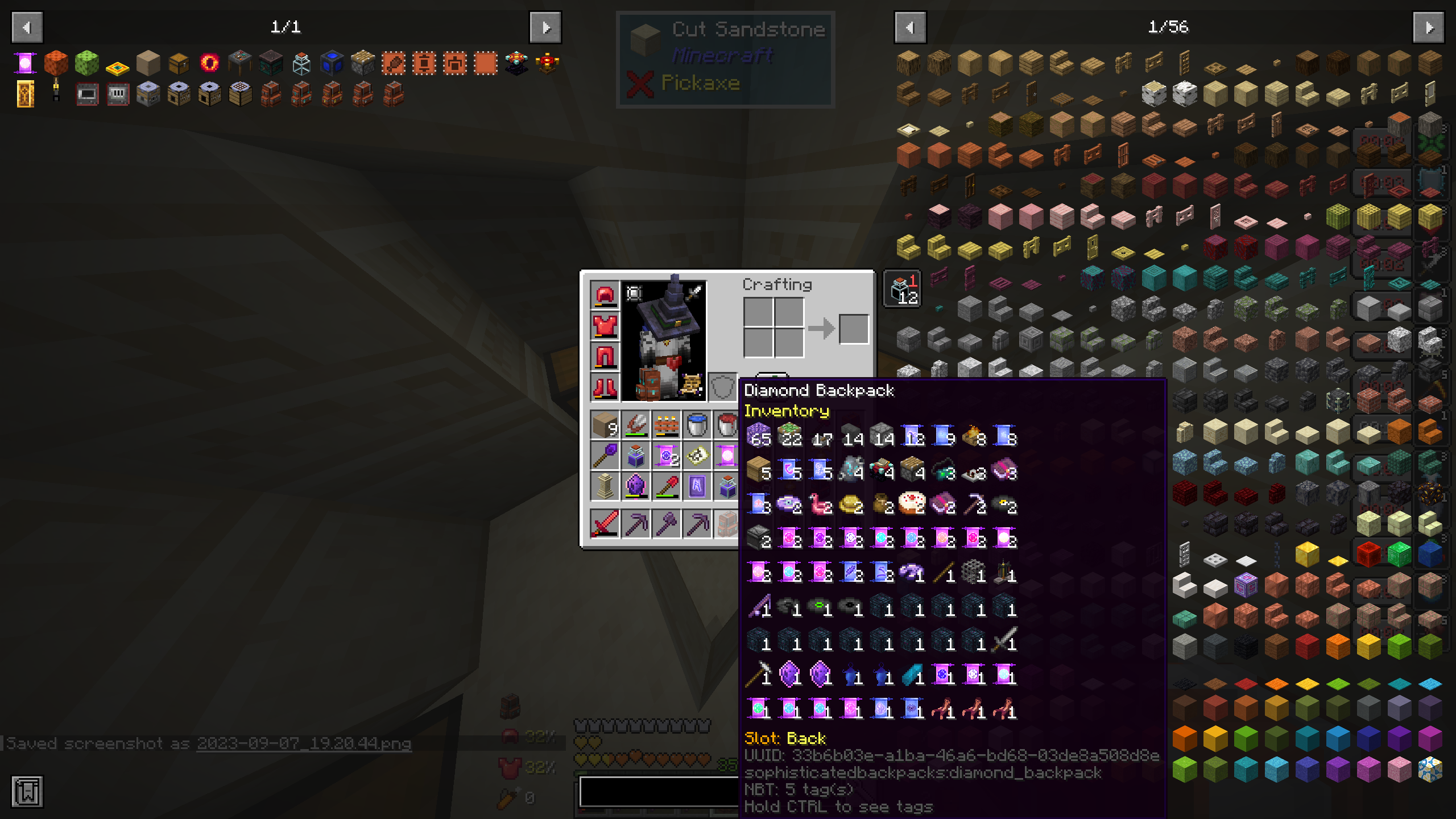 [1.20.1] Items will occasionally visually disappear from the backpack ...