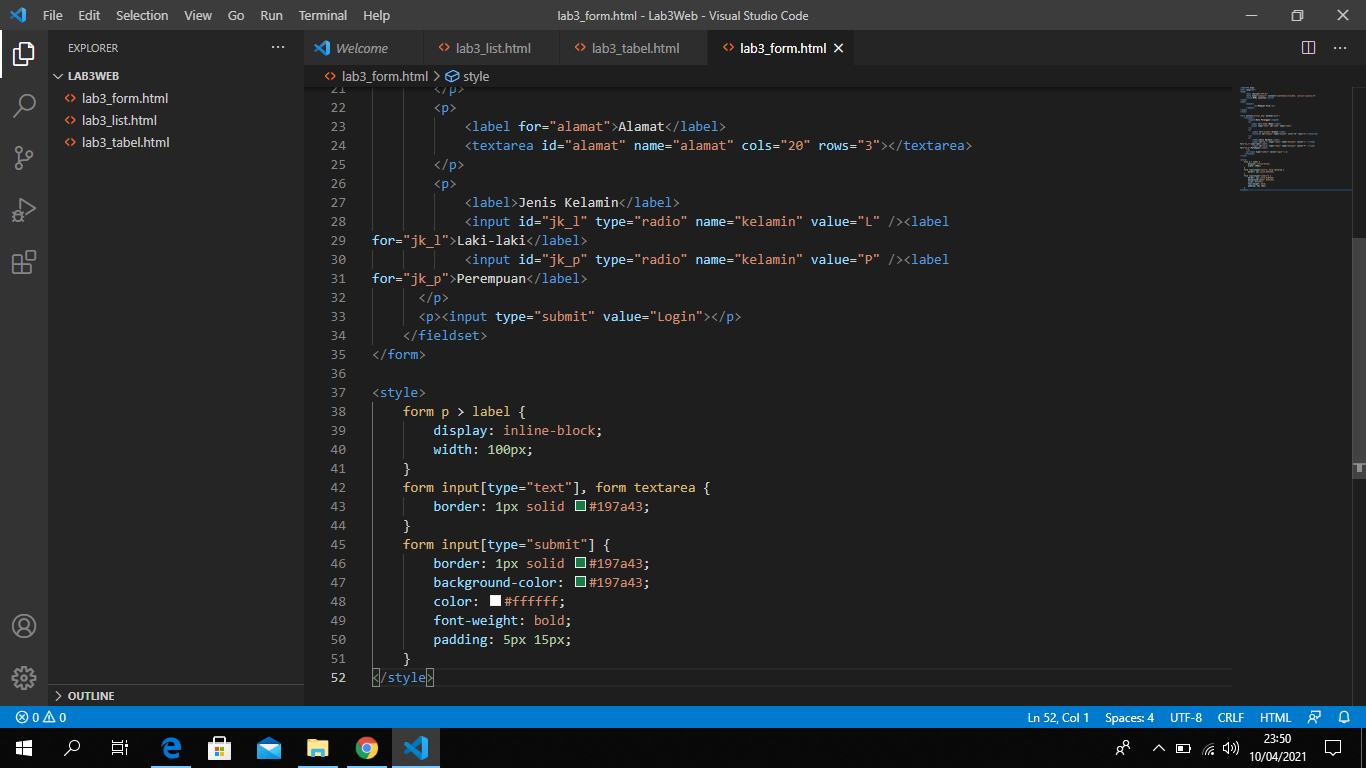 Html Labworks GitHub - WahyuHadyFatta/Lab3Web