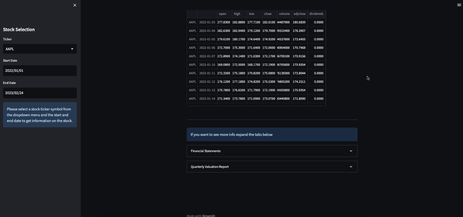 GitHub - andychen3/Stock_Dashboard