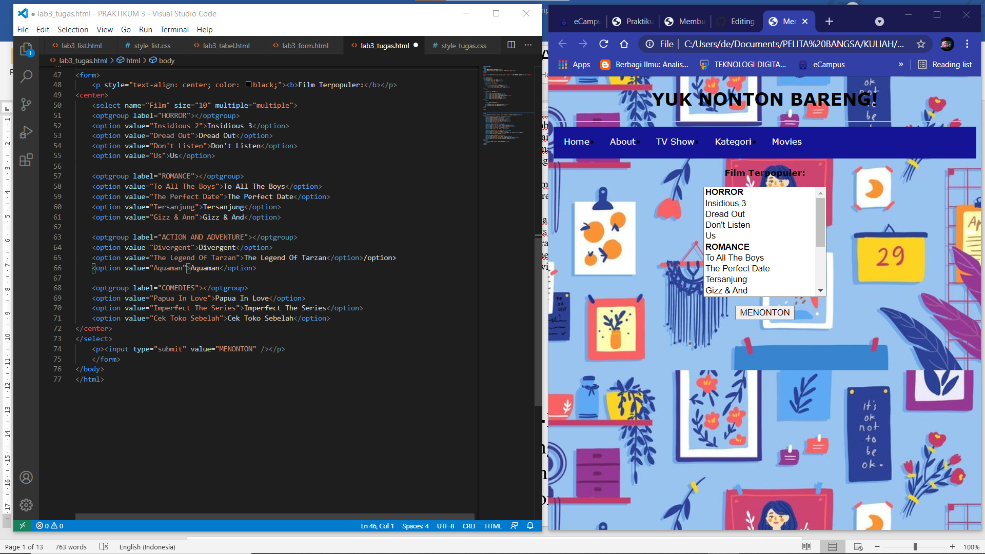 GitHub - safitridesiana/Lab3Web: Belajar Dropdown Menu dan Listbox