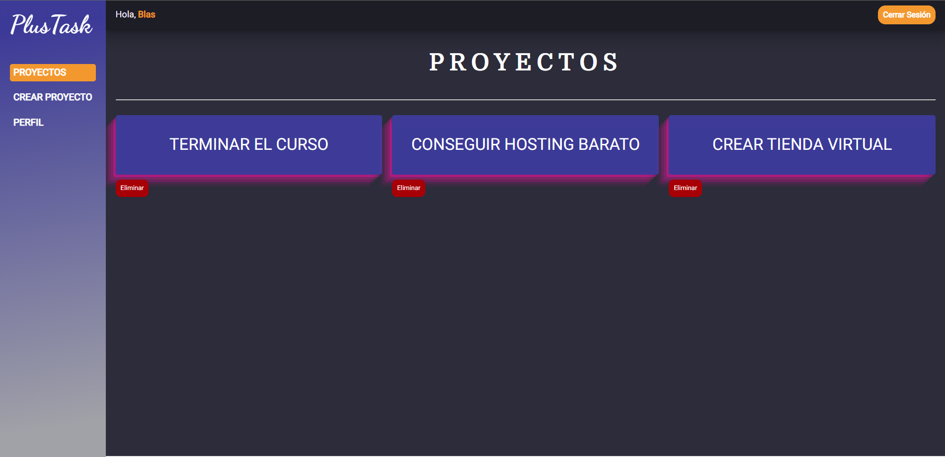 GitHub - BlasGiraldes/PlusTask: Administrador de Proyectos en Ajax, PHP ...