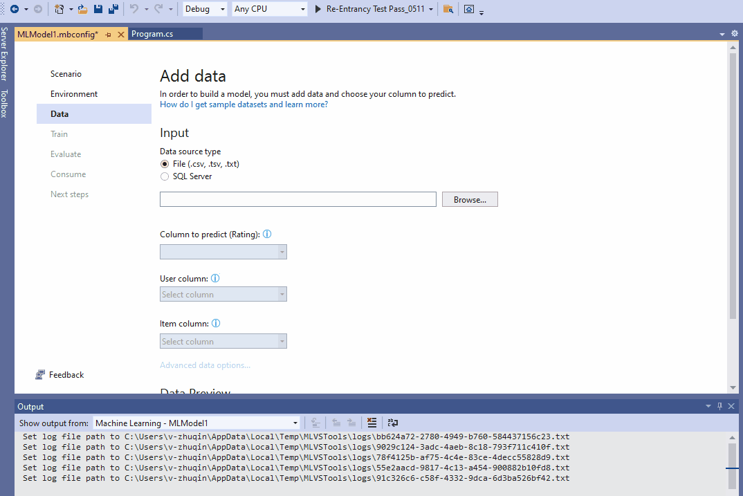 Data should not be lost even if switch between File and SQL Server type ...