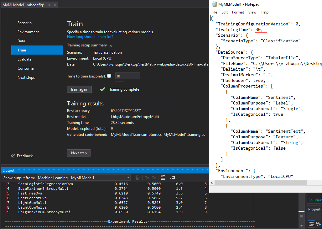 Time to train is not matched with .mbconfig file after reopen. · Issue ...