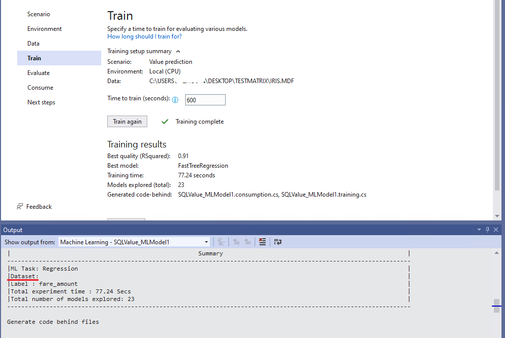 Dataset displays null in Experiment Results Summary. · Issue #1771 ...