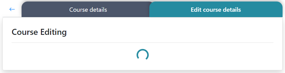 Edit Course Loading
