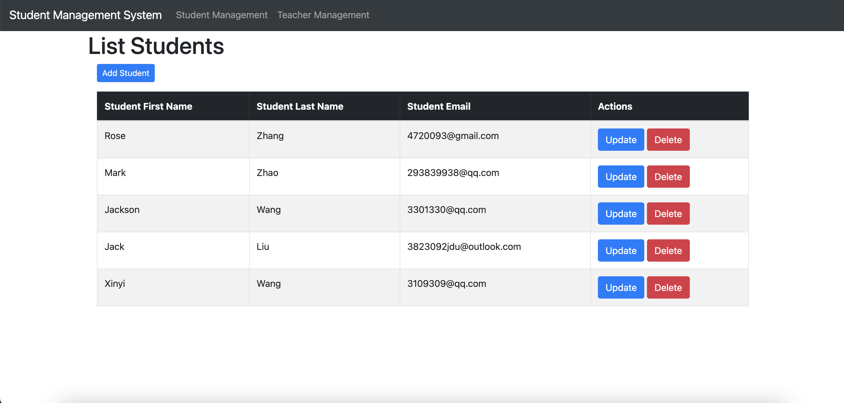 GitHub - LizhengZhao1/studentMangementSystem