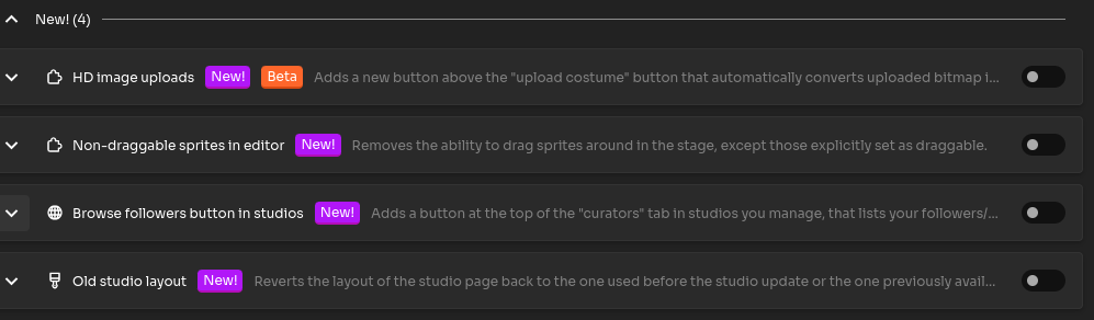Caps In Update Message · Issue #3073 · ScratchAddons/ScratchAddons · GitHub