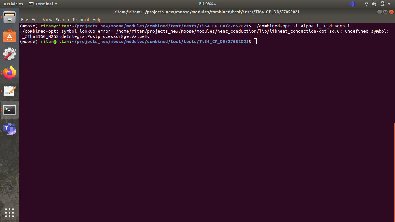 Symbol Lookup Error · idaholab moose · Discussion #18167 · GitHub
