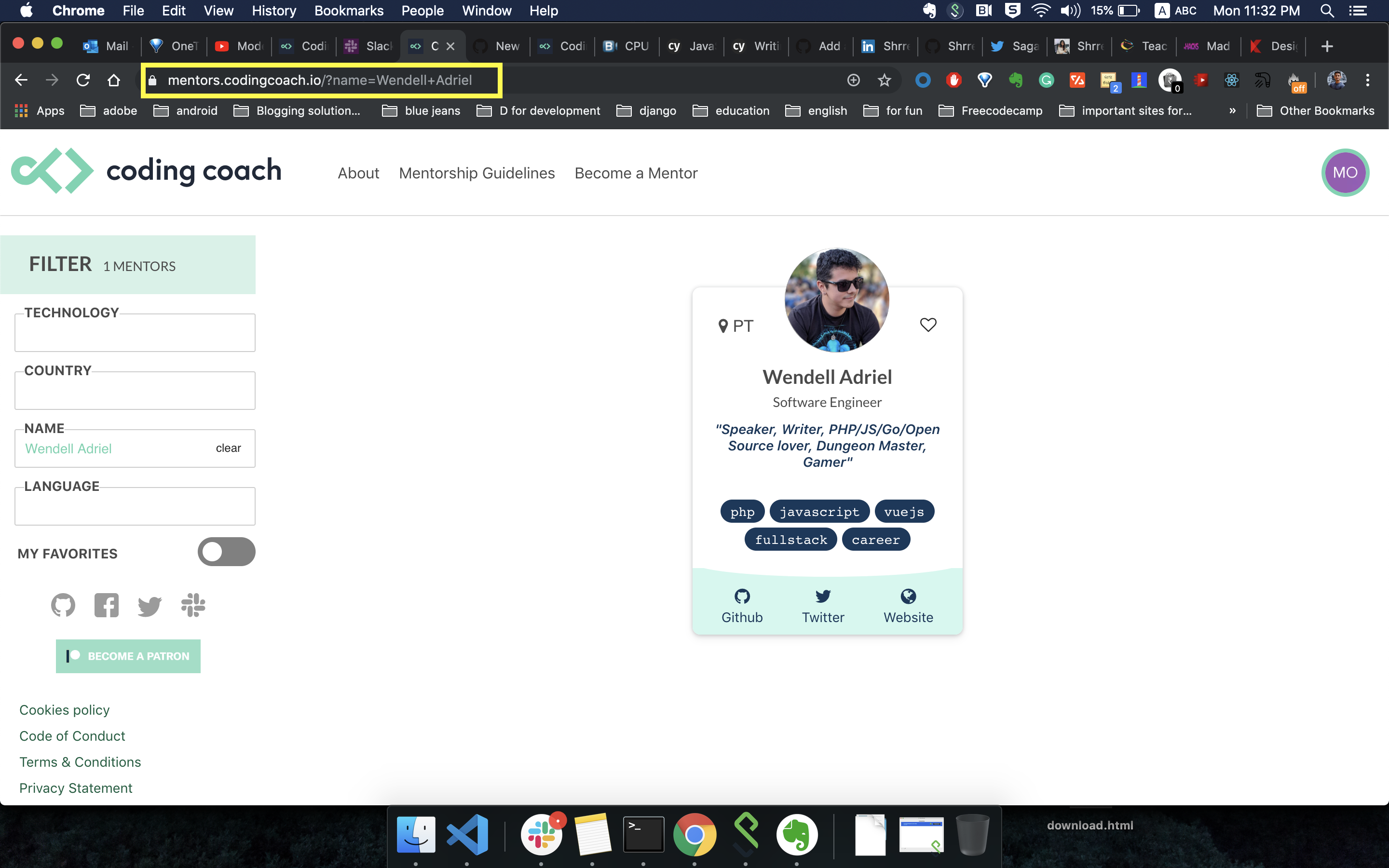 Page navigation doesn't work properly once you go to mentor profile ...