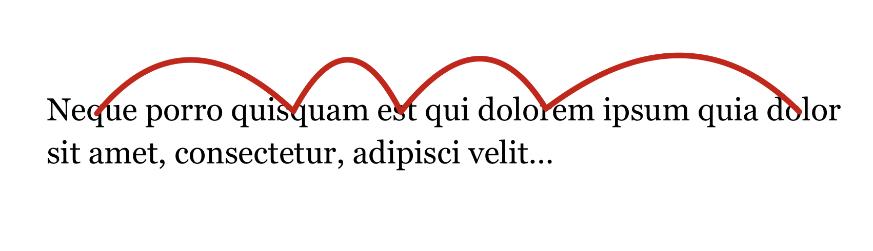 Figure 1.1: Saccades drawn on a text snippet