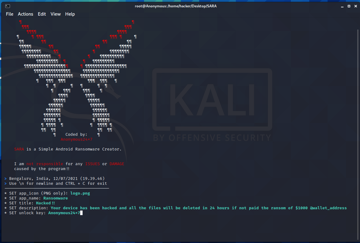 GitHub - anonymous24x7/SARA: A simple to use Android Ransomware Generator