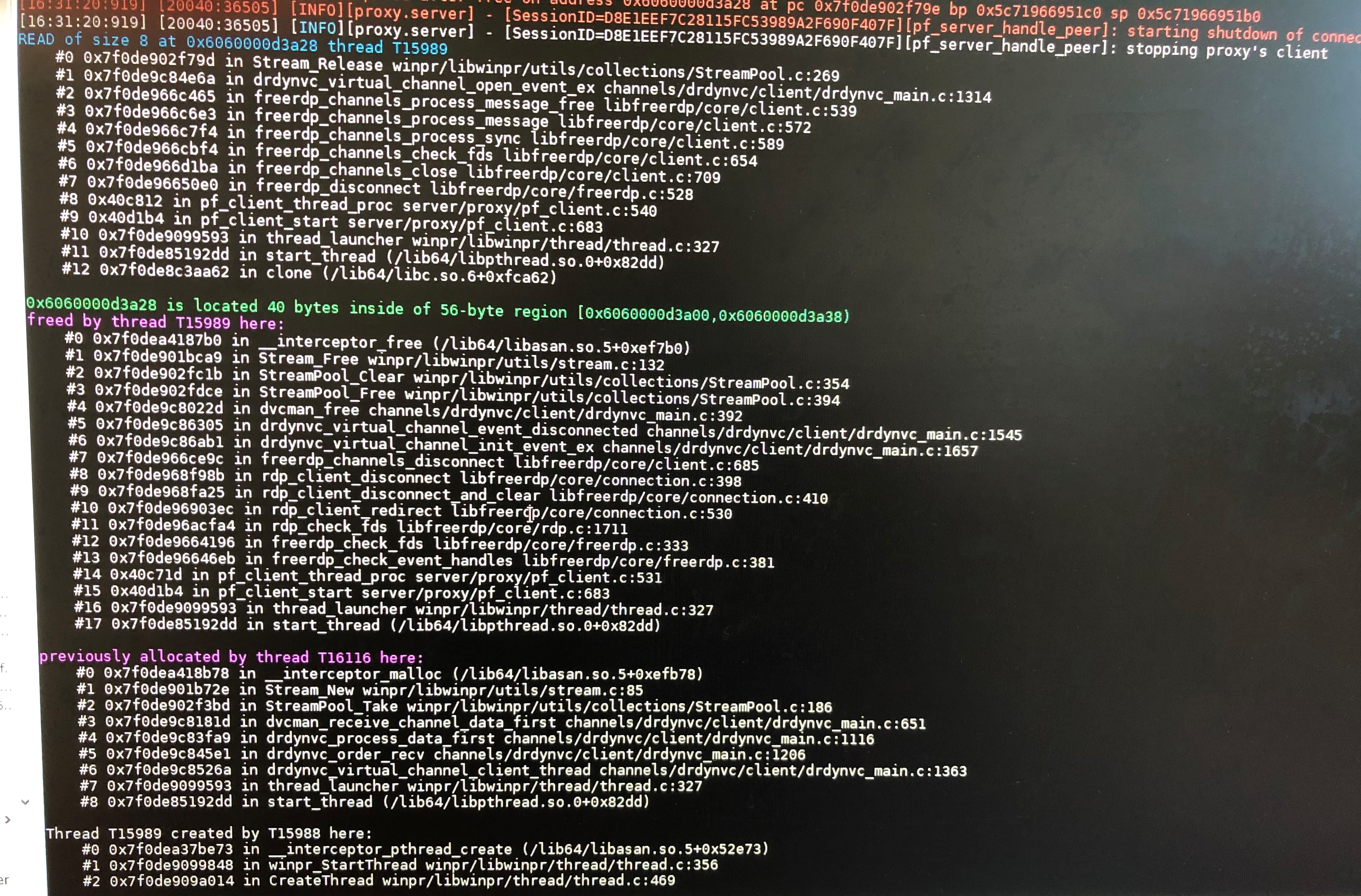 drdynvc segfault after drdynvc's changes · Issue #6190 · FreeRDP ...