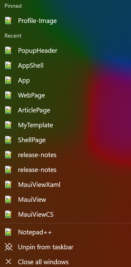 File extension not displayed in the Windows jump list · Issue #10360 ...