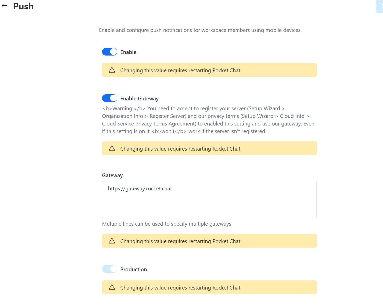 HTML tags are visible inside most of the Settings Option in the ...