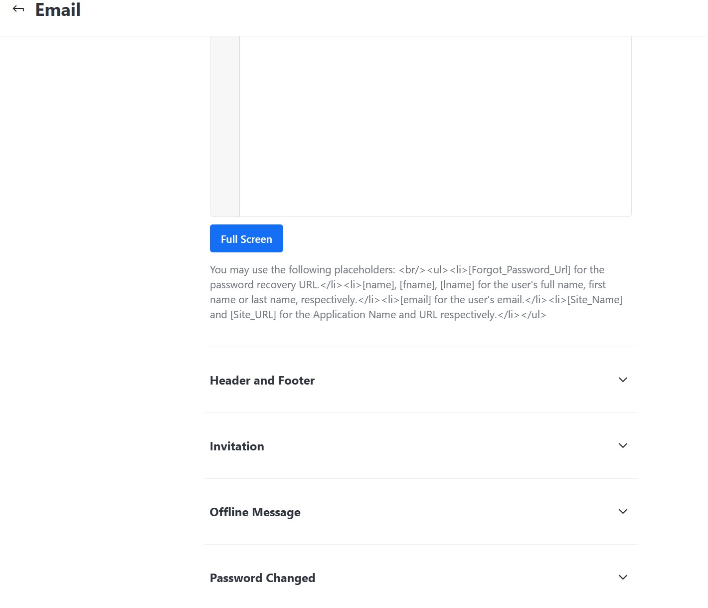 HTML tags are visible inside most of the Settings Option in the ...