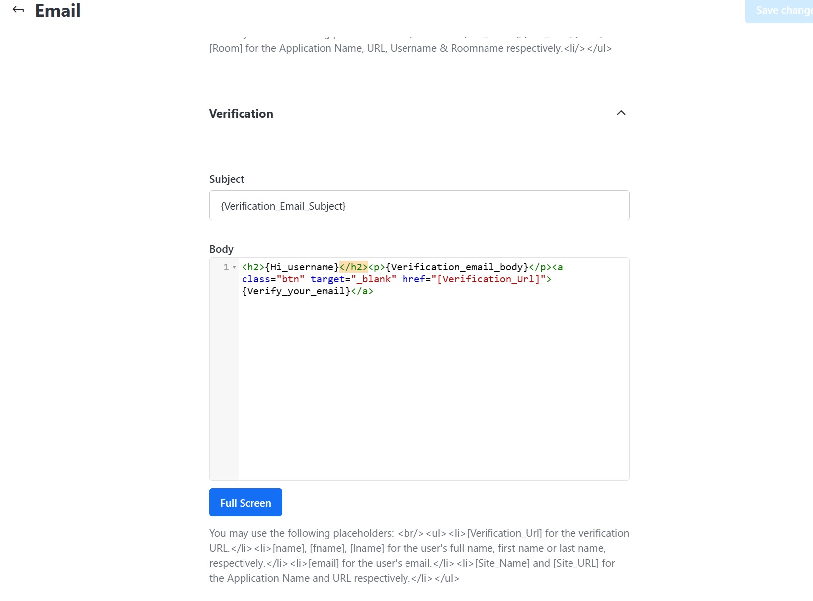 Rocket Html Page Character Code HTML tags are visible inside most of the Settings Option in the ...