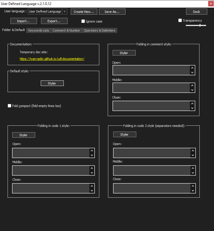 The UDL dialog has no indicator whether current UDL is for Dark Mode or ...