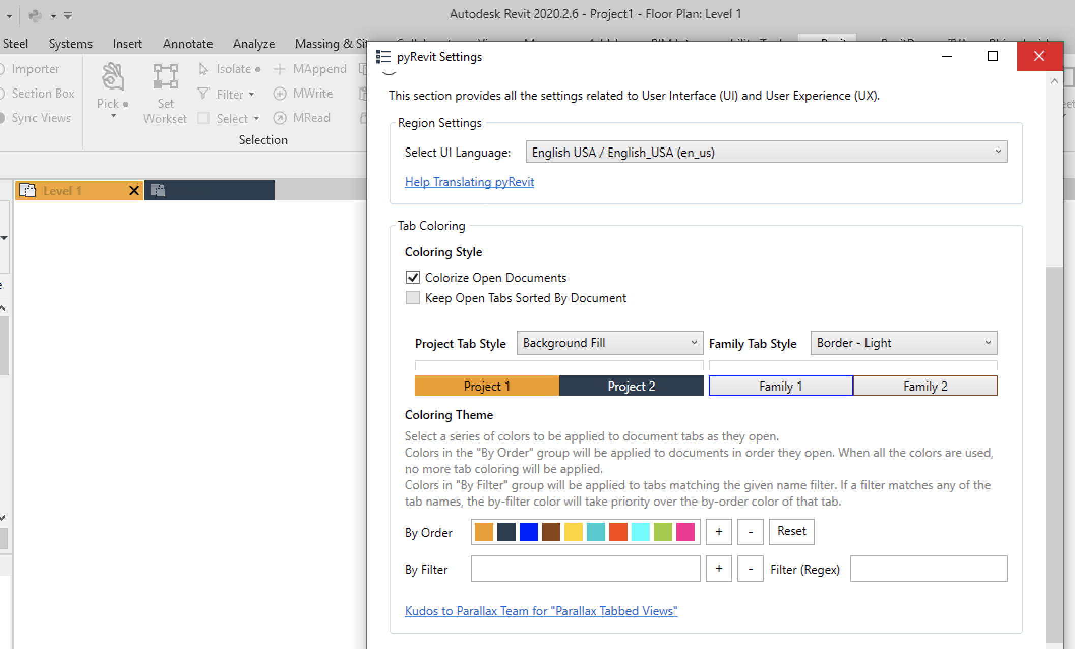 Tab Coloring doesn't work · Issue #1447 · eirannejad/pyRevit · GitHub