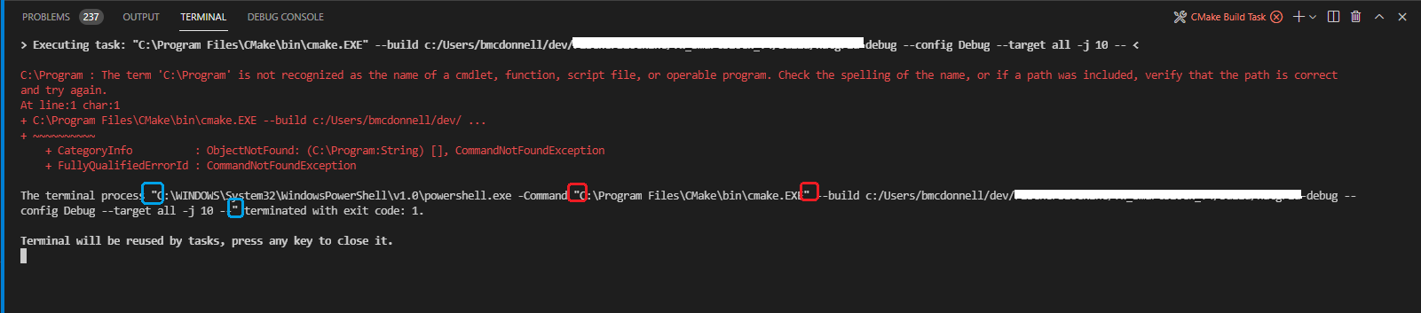 Build task broken in PowerShell terminal · Issue #2034 · microsoft ...