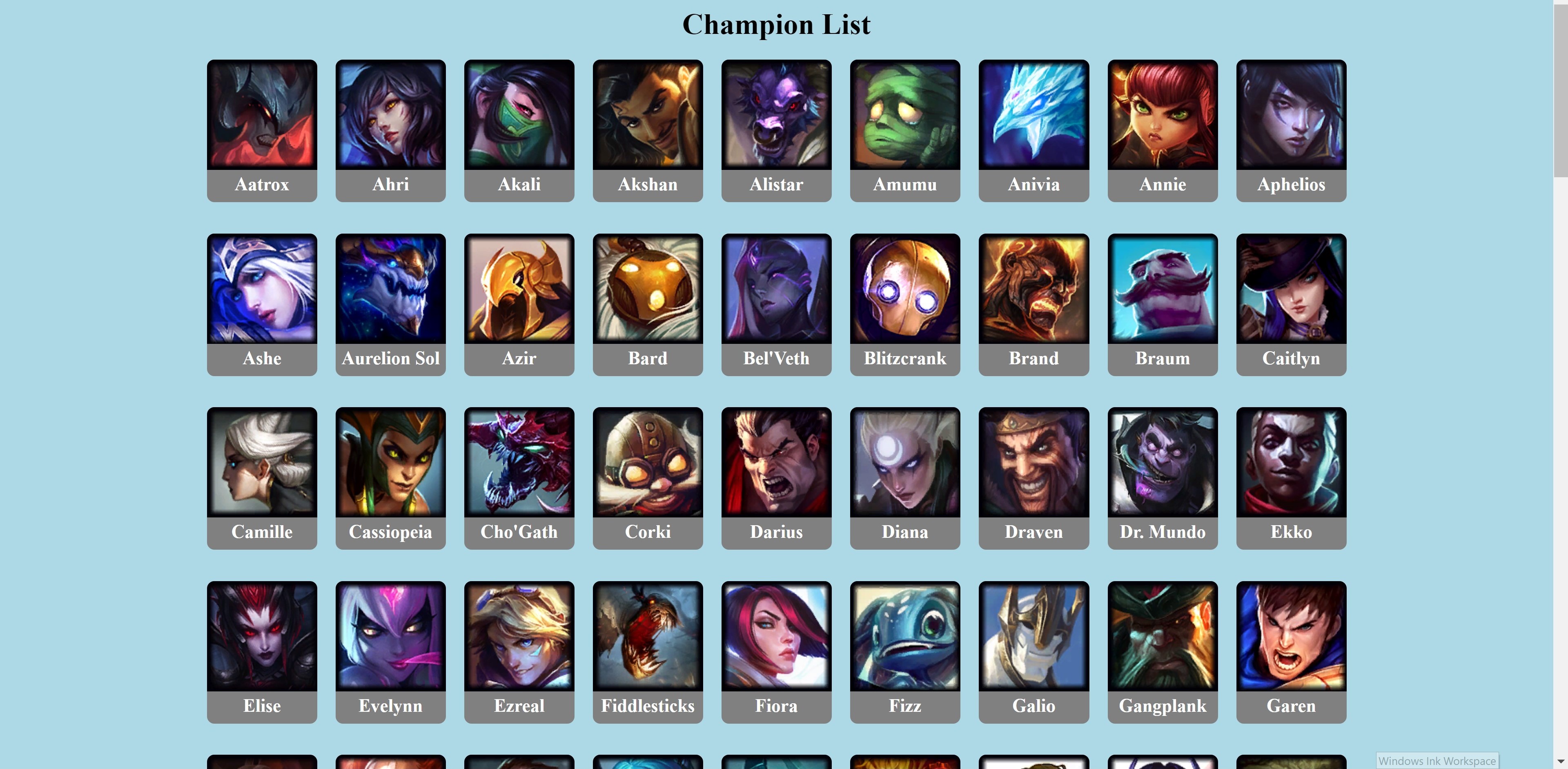 GitHub BalloonAnd888 League of Legends Champion Viewer