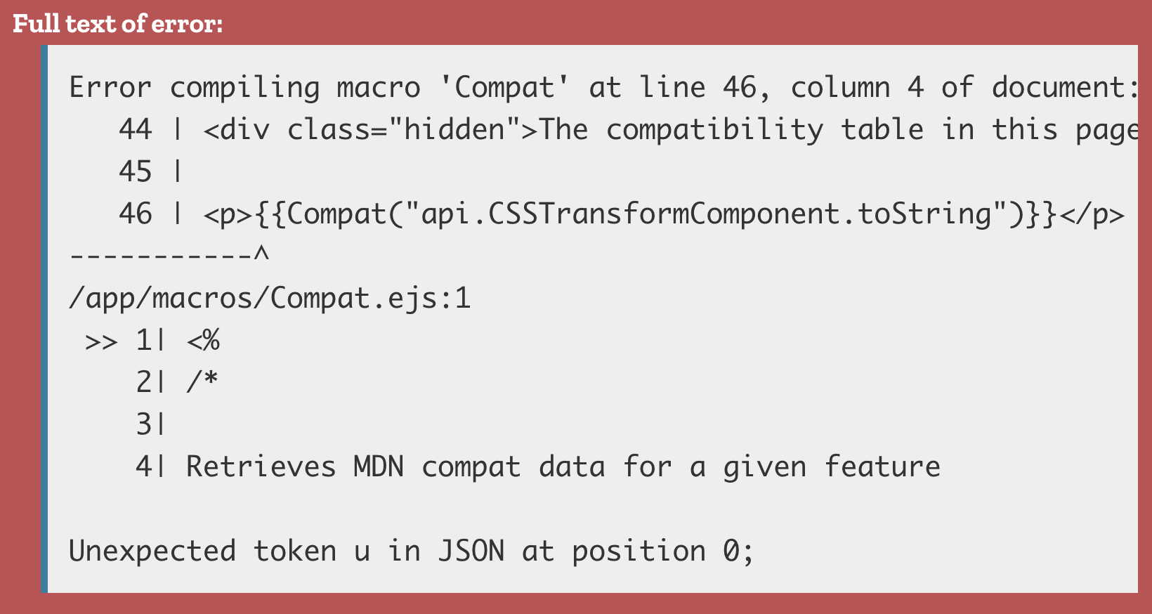 Compat Macro Bug · Issue #1444 · mdn/kumascript · GitHub
