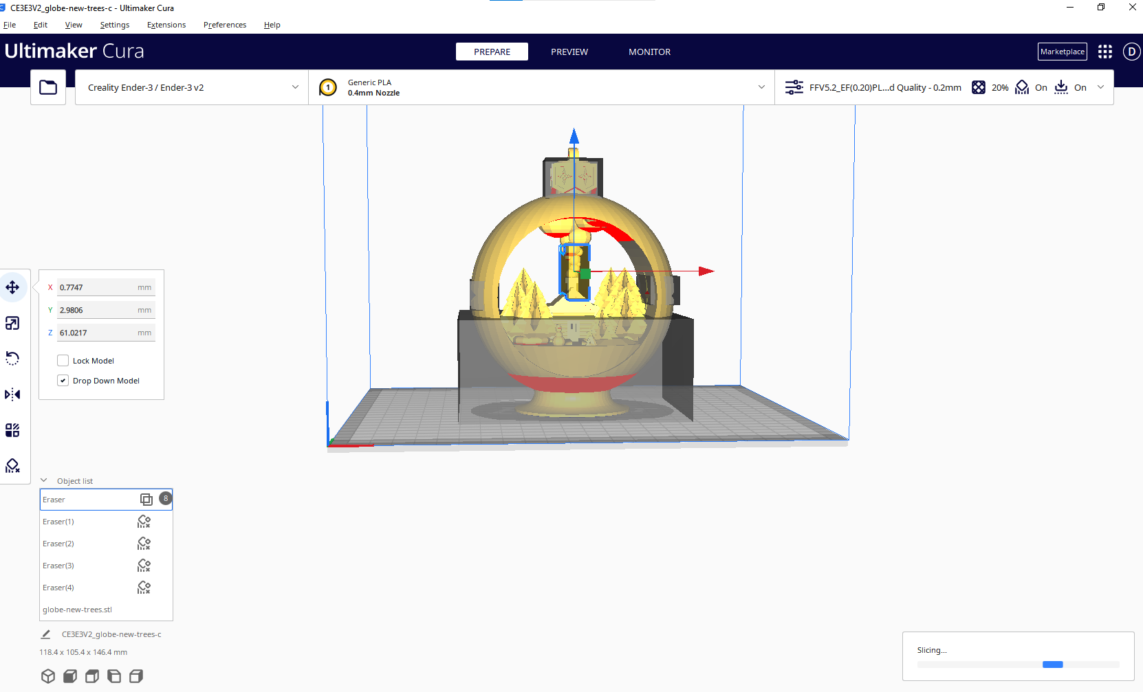 Slicing failed on model with support blockers and per model density ...