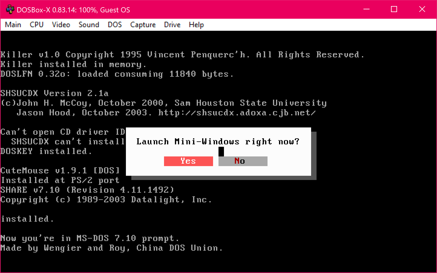 "Illegal Descriptor Type" Error when booting into MSDOS startup disk