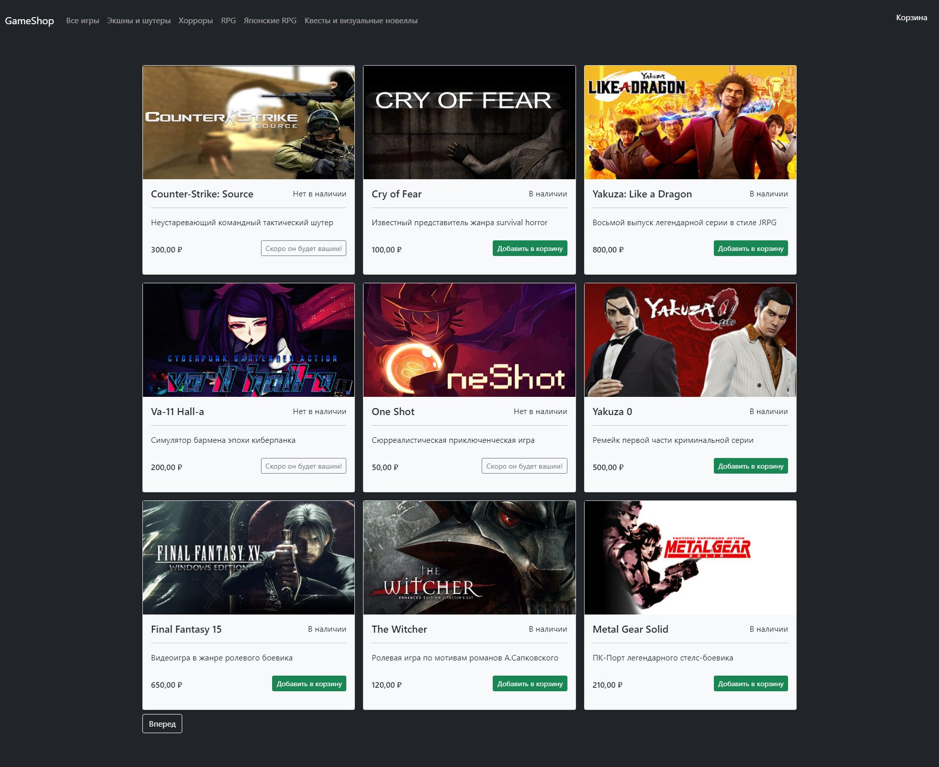 GitHub - AndreZQuix/Game-WebShop: Online game store MVC project with ...