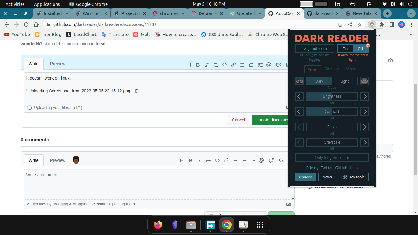 AutoDark Reader with Linux · darkreader darkreader · Discussion #11232 ...