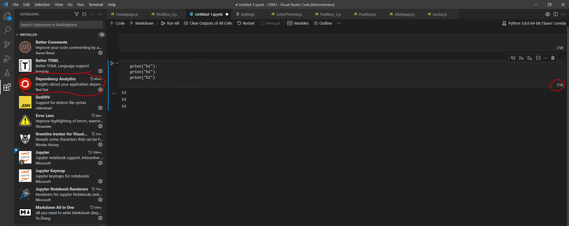 [BUG] This extension causes VSCode Jupyter Notebook to malfunction