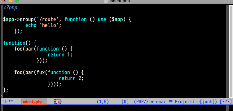 php-mode-indentation