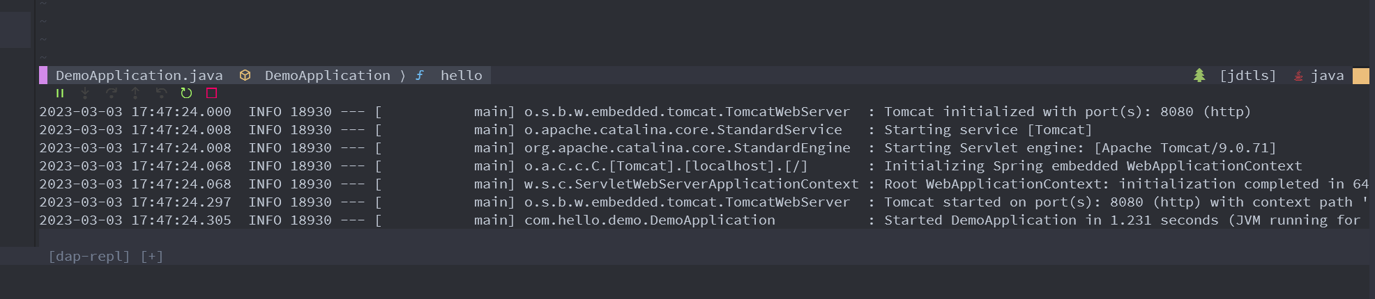 How to show dap log under the dap bar window · mfussenegger nvim-jdtls ...