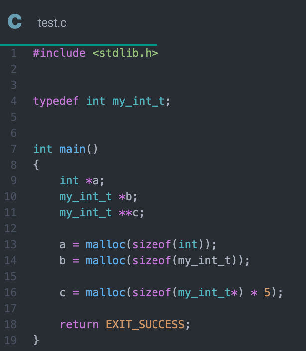 C syntax highlight error for defined types with sizeof operator · Issue ...
