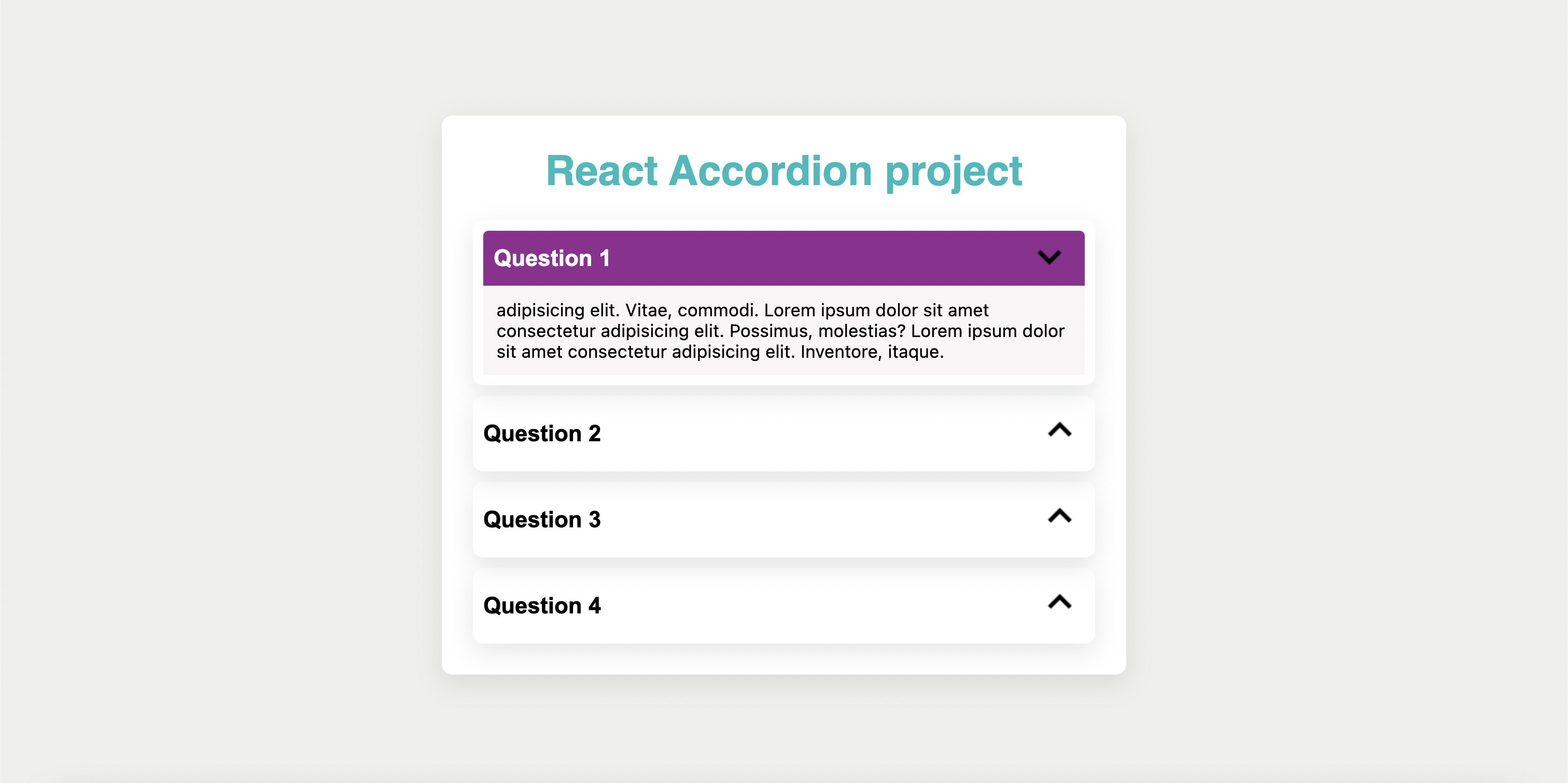 GitHub AzarAhmadov/ReactAccordion React js, Components, Props, useState